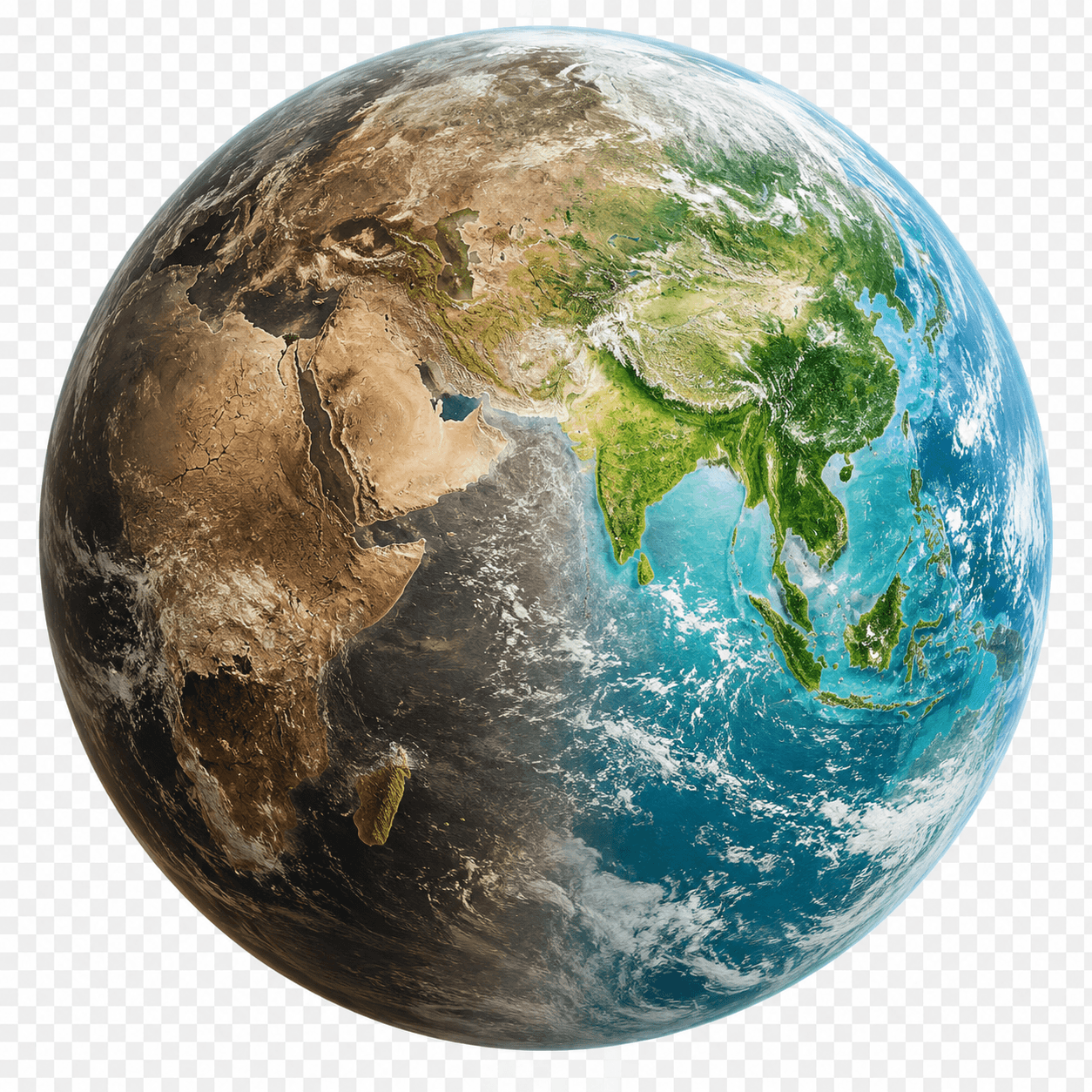 Planetary restoration visual showing Earth from space